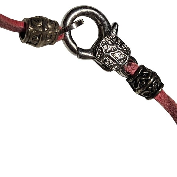 Boho Pink Beaded Silver Tone Strawberry Flower Charm Necklace Fashion Jewelry - Picture 6 of 8